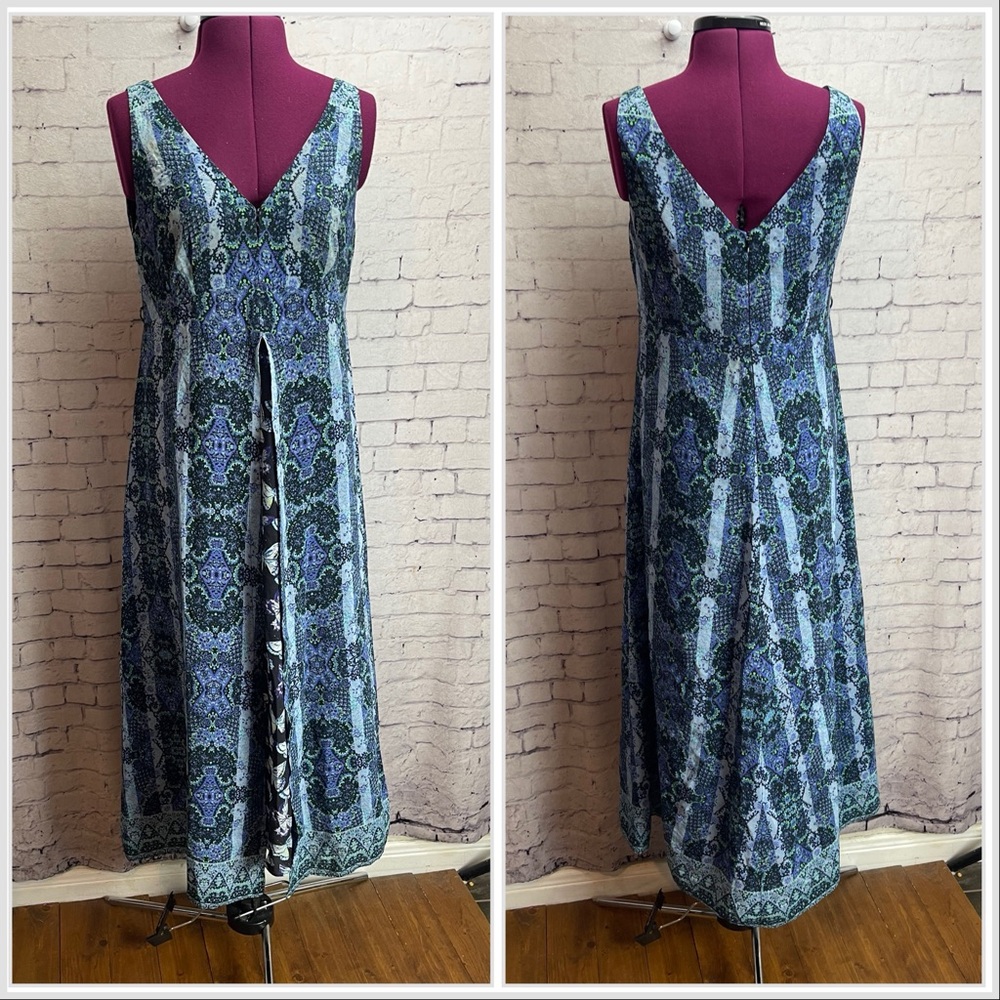 Nanette Lepore blue silk midi dress size 4